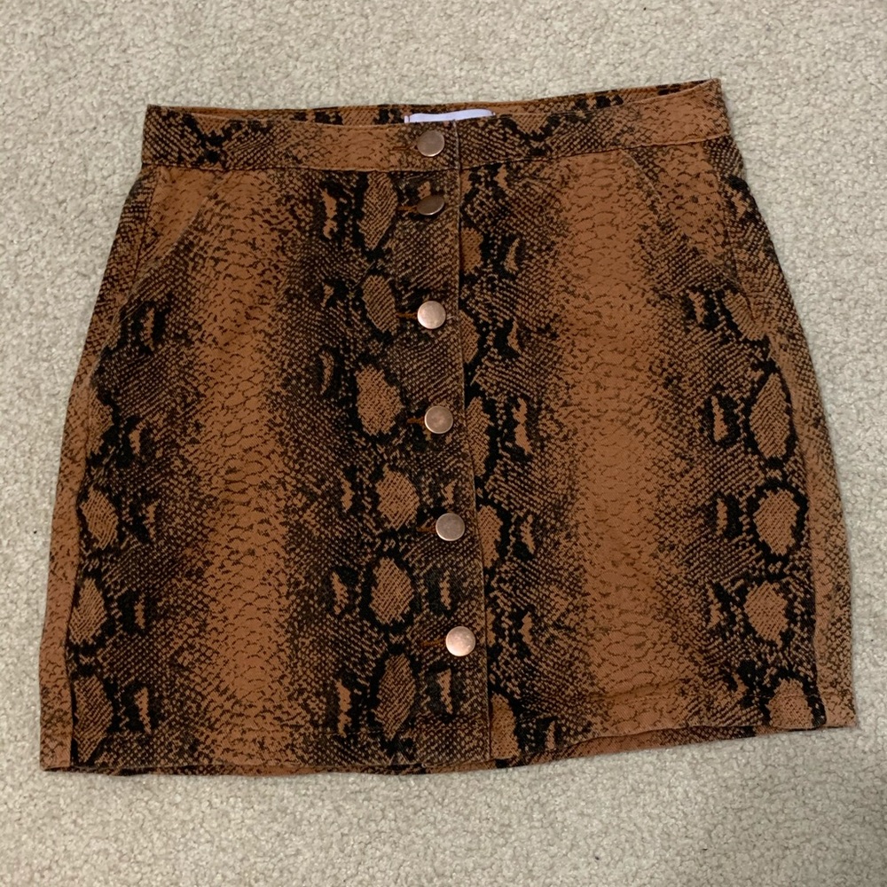 Denim snake skin skirt